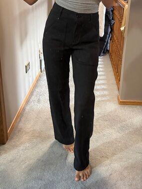Wilfred Black High-Rise Straight Leg Pants